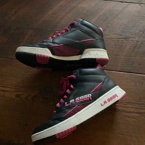 L.A. Gear Skechers. Pink and black design